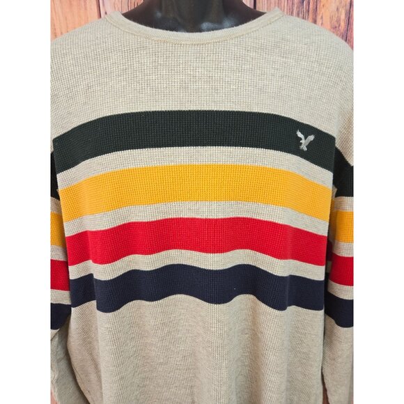 American Eagle Outfitters XXL Vintage Fit Long Sleeve Waffle Knit Shirt Crew Nec - Picture 3 of 8